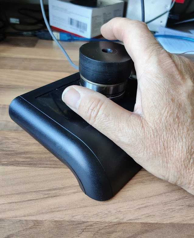 have to cut a hole in topcover, so only knop is out.