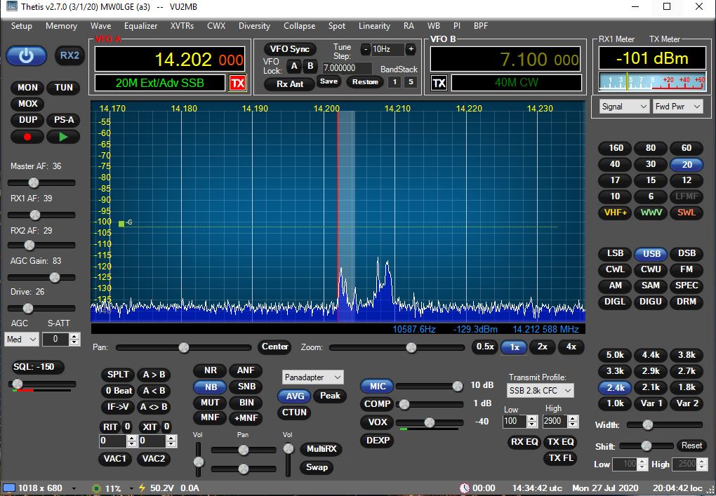 ANAN 8000DLE noise floor and S meter.JPG