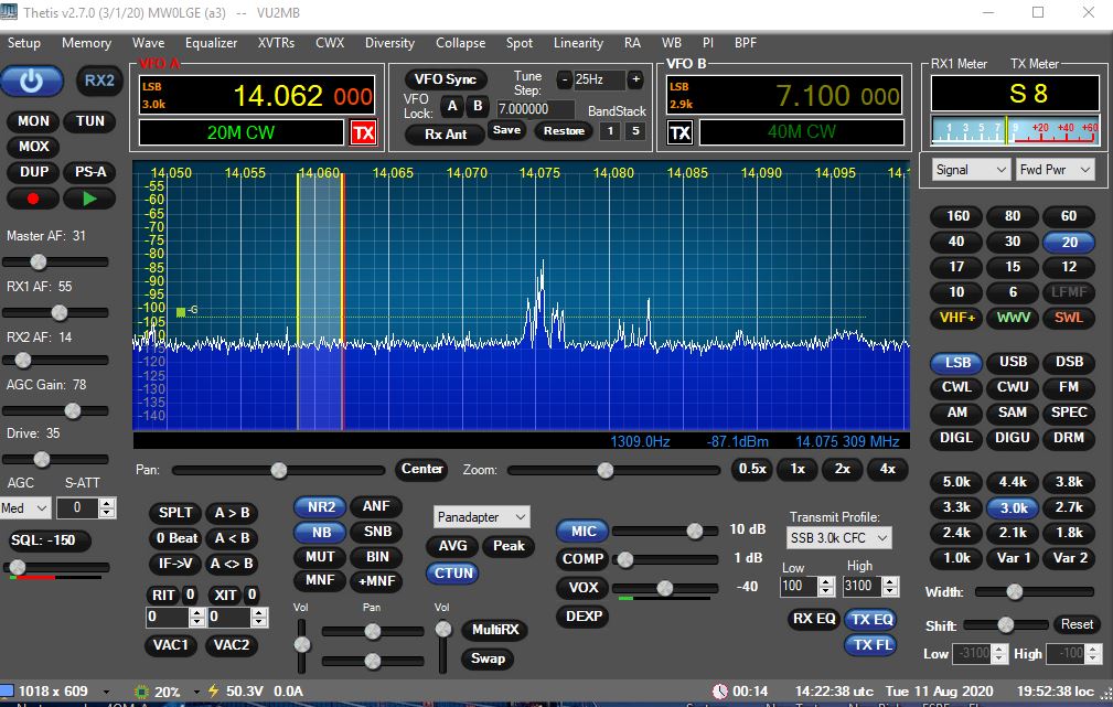 Noisefloor with Peak panadapter detector.JPG