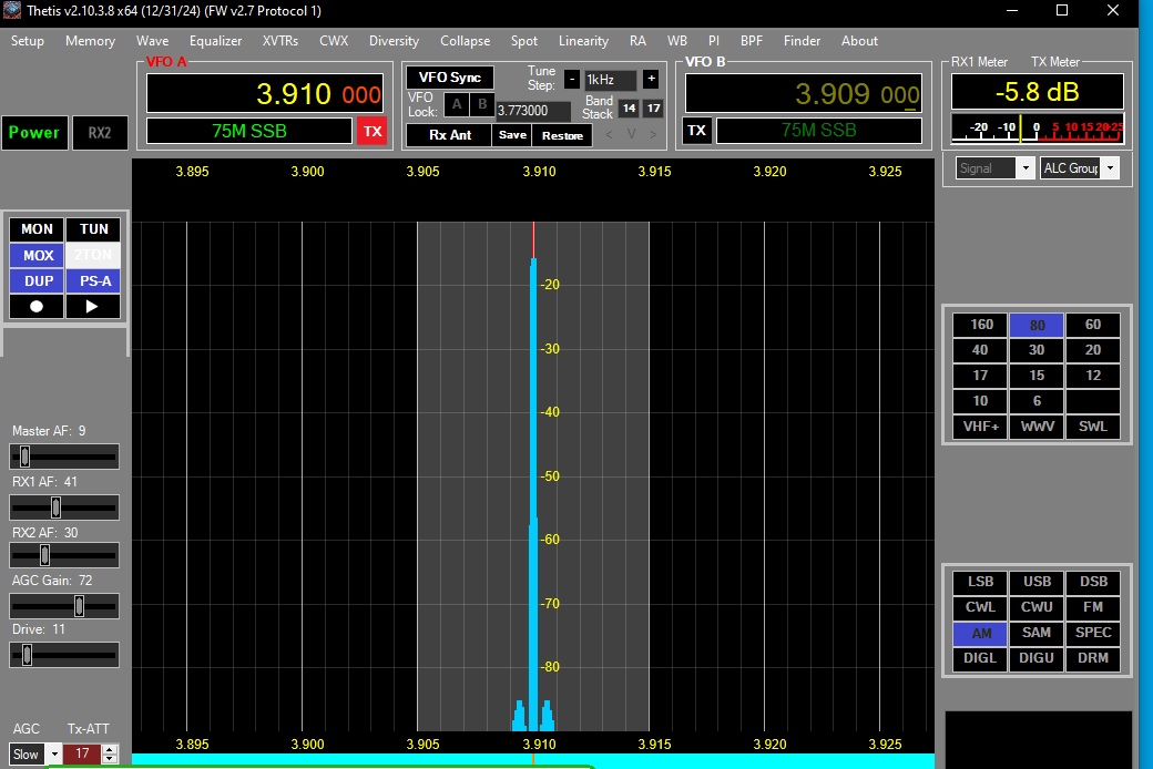 My tx carrier in tune mode